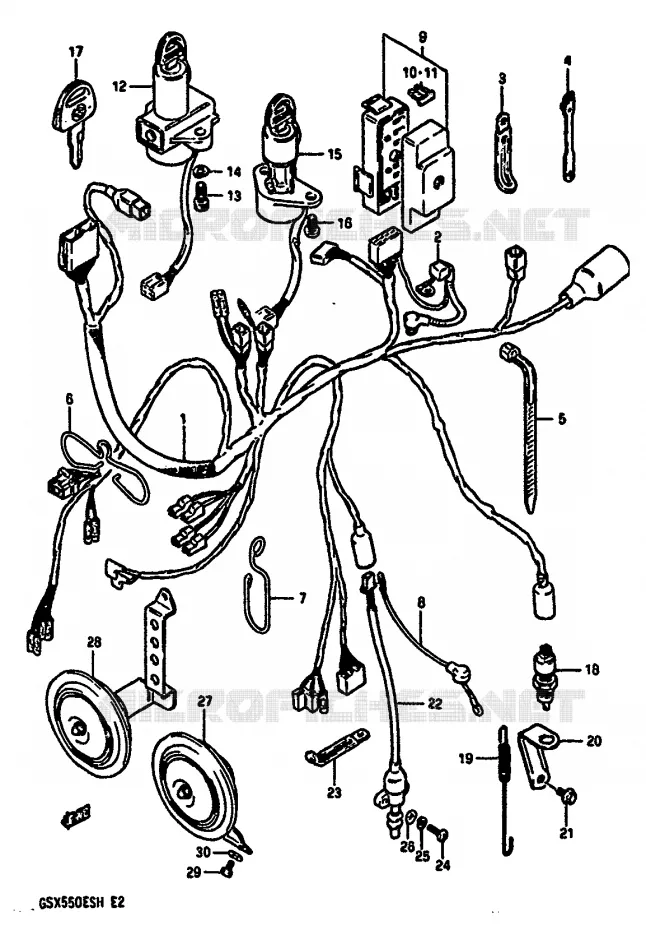 WIRING HARNESS Suzuki MOTO 550 GSX-E 1985  GSX550EF(F/G/H)
