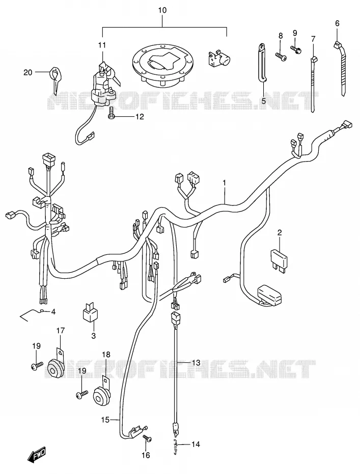 WIRING HARNESS Suzuki MOTO 750 GSX 1999  GSX750X(E4)
