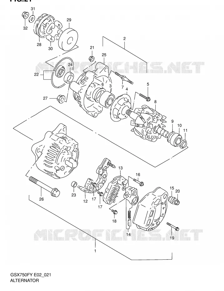 ALTERNATOR Suzuki MOTO 750 GSX-F 2002  GSX750FK2(E2)
