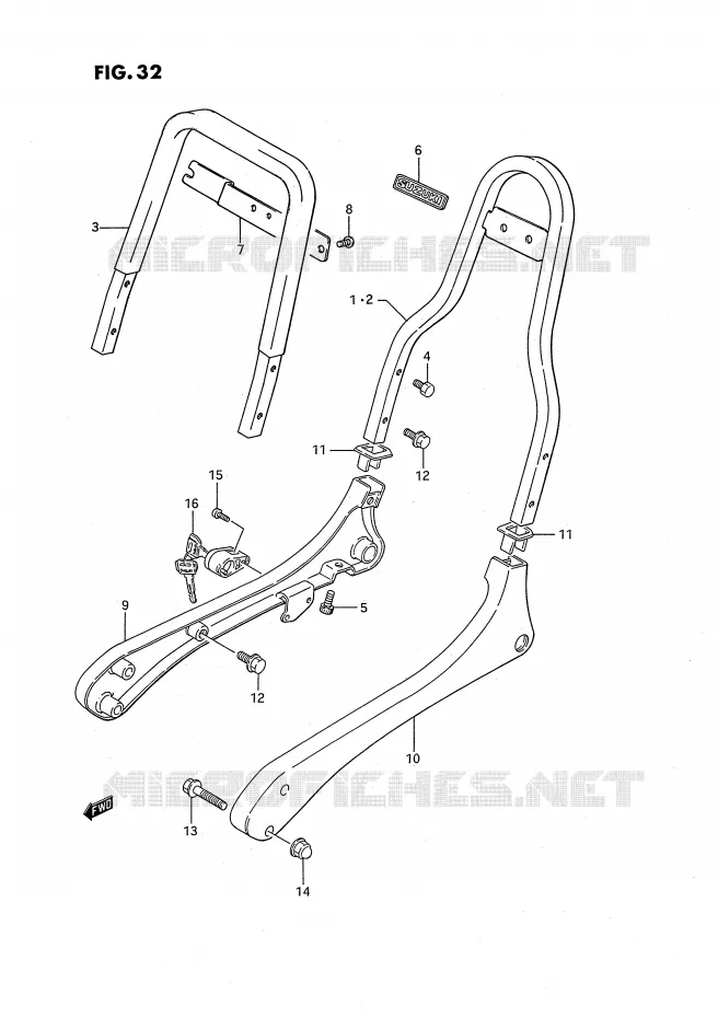 BACKREST Suzuki MOTO 650 SAVAGE 1988  LS650PJ(E2)