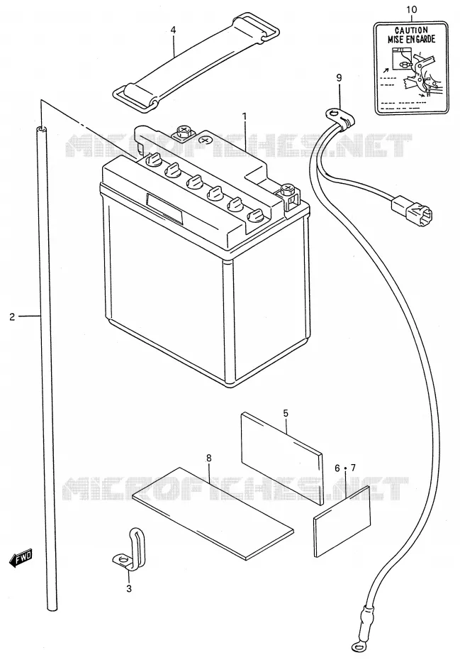 BATTERY (MODEL K/L/M/N/P/R/S/T) Suzuki MOTO 600 GSX-F 1996  GSX600FT(E28)