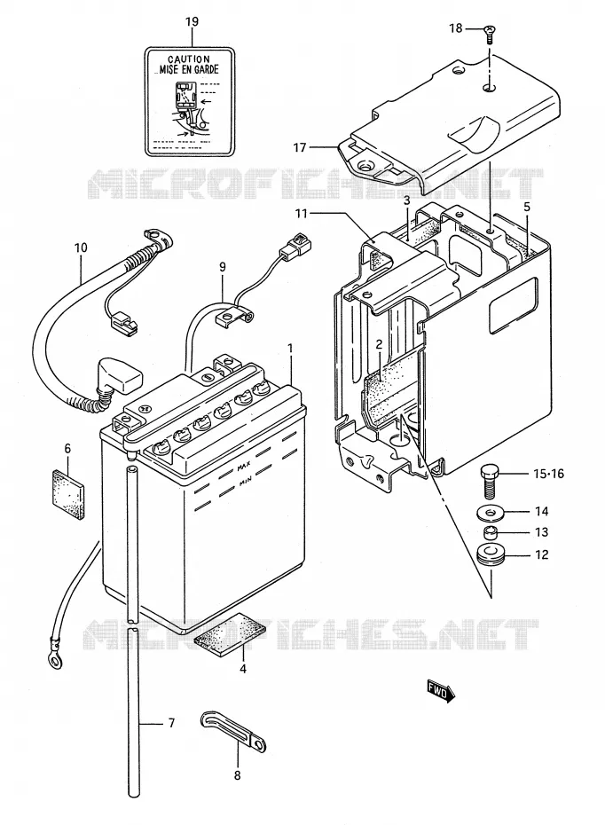BATTERY Suzuki MOTO 650 BOULEVARD 1993  LS650P(E28)