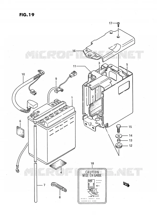 BATTERY Suzuki MOTO 650 SAVAGE 1991  LS650PM(E2)