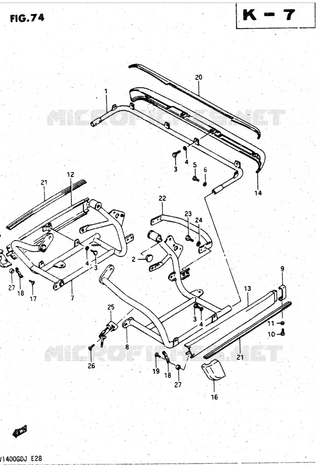 BUMPER (NO.1) Suzuki MOTO 1400 CAVALCADE 1987  GV1400GDH(DG-DJ/CJ)