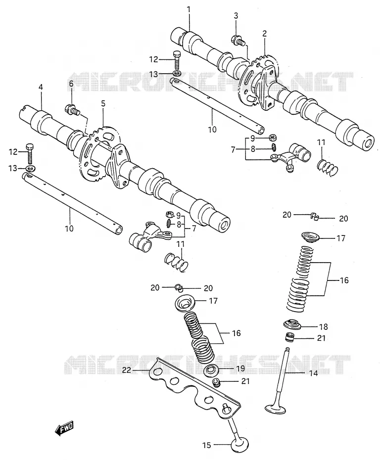 CAM SHAFT - VALVE (MODEL J/K/L/M) Suzuki MOTO 600 GSX-F 1992  GSX600FN(E28)