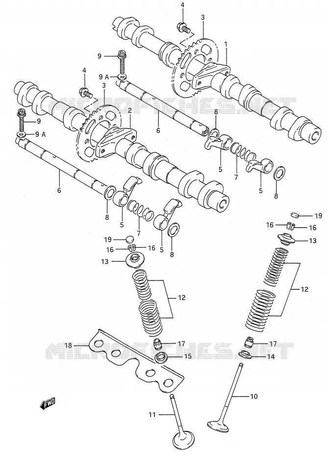 CAM SHAFT / VALVE (MODEL N/P/R/S/T) Suzuki MOTO 600 GSX-F 1988  GSX600FUJ(E28)