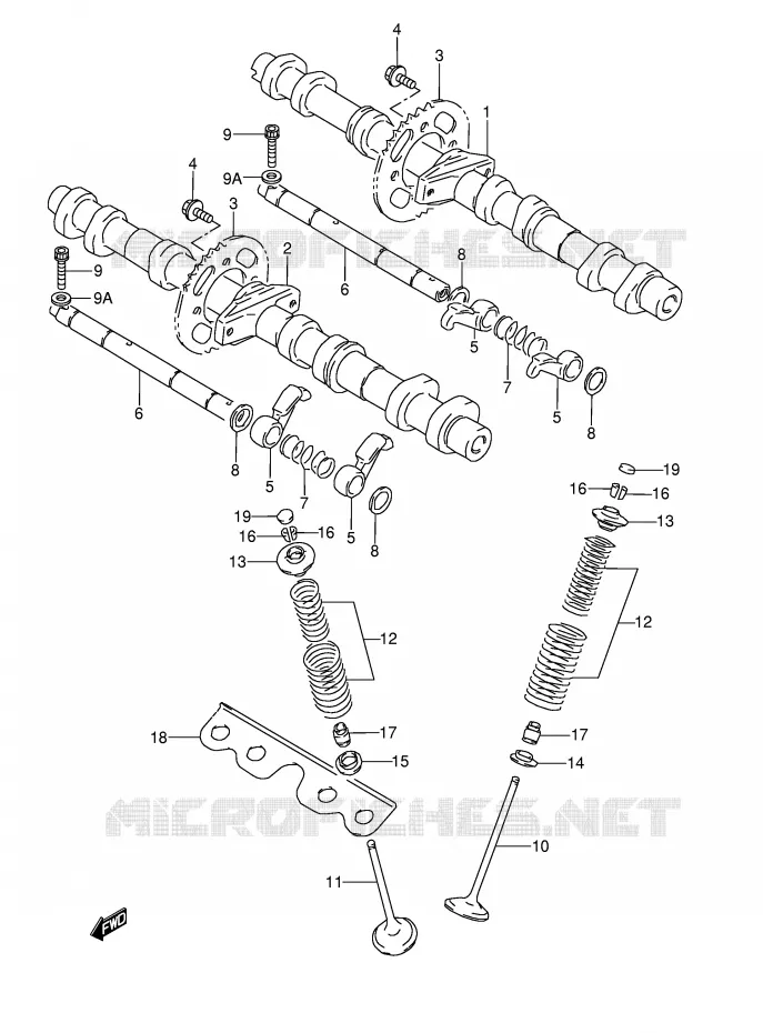 CAM SHAFT / VALVE (MODEL N/P/R/S/T) Suzuki MOTO 600 GSX-F 1989  GSX600FUK(E2)