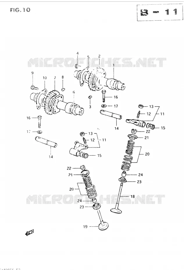 CAM SHAFT - VALVE Suzuki MOTO 400 GSX 1985  GSX400SF(E2)