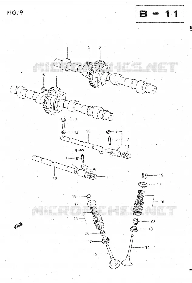CAM SHAFT - VALVE Suzuki MOTO 500 GSX-E 1985  GSX500ESF(E39)