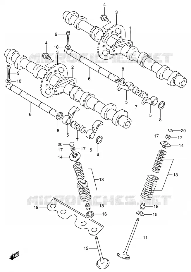 CAM SHAFT / VALVE Suzuki MOTO 600 GSX-F 1997  GSX600FV(E2)