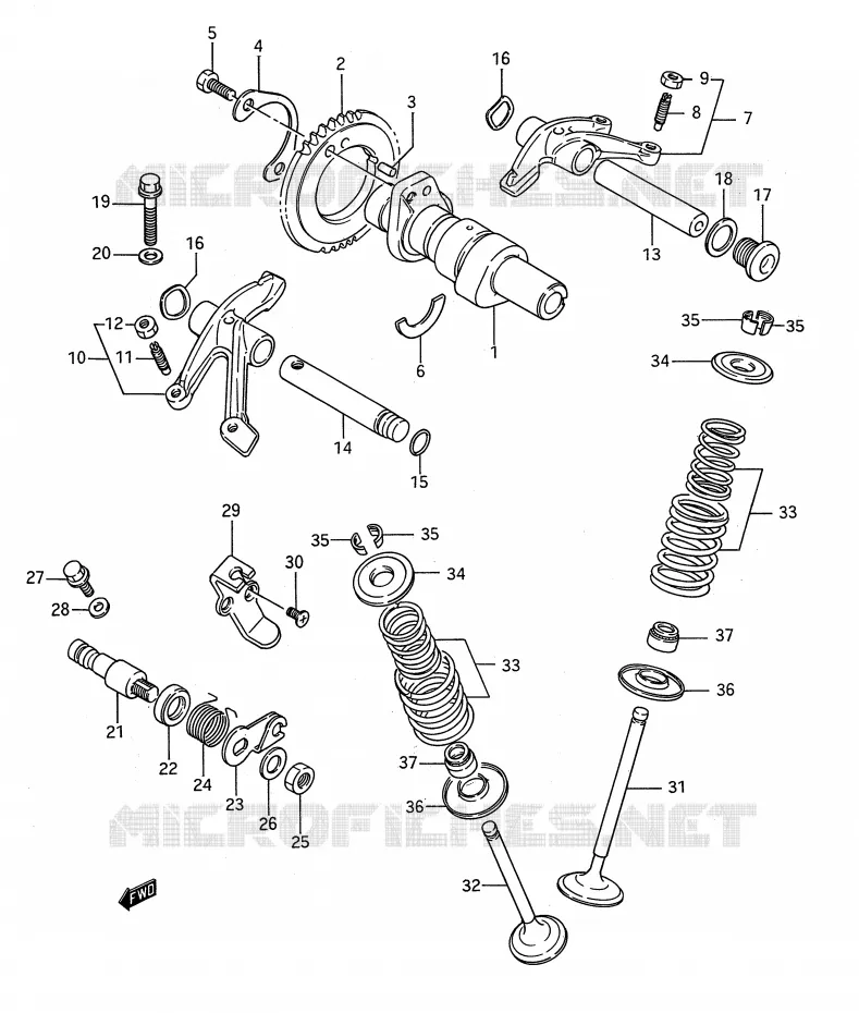 CAM SHAFT - VALVE Suzuki MOTO 650 BOULEVARD 1988  LS650FPJ(E28)