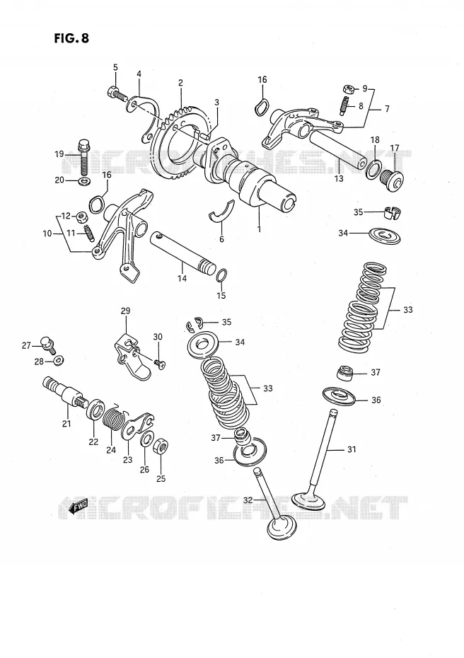 CAM SHAFT - VALVE Suzuki MOTO 650 SAVAGE 1991  LS650PM(E2)