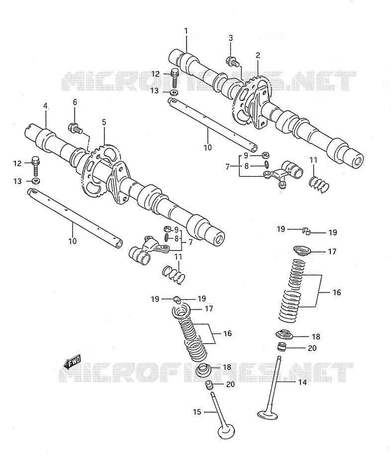 CAM SHAFT - VALVE Suzuki MOTO 750 GSX-F 1992  GSX750FN(E28)