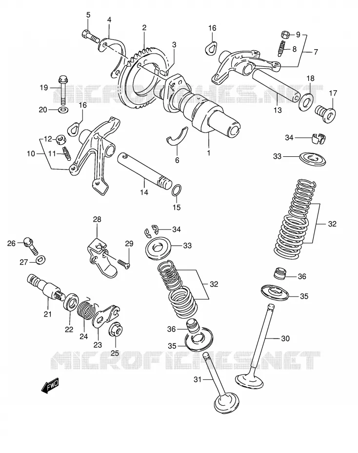 CAM SHAFT/VALVE Suzuki MOTO 650 BOULEVARD 2006  LS650K6(E3/E28)