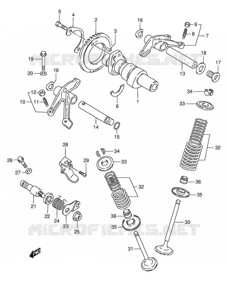 CAM SHAFT/VALVE Suzuki MOTO 650 SAVAGE 2000  LS650PY(E3/E28)