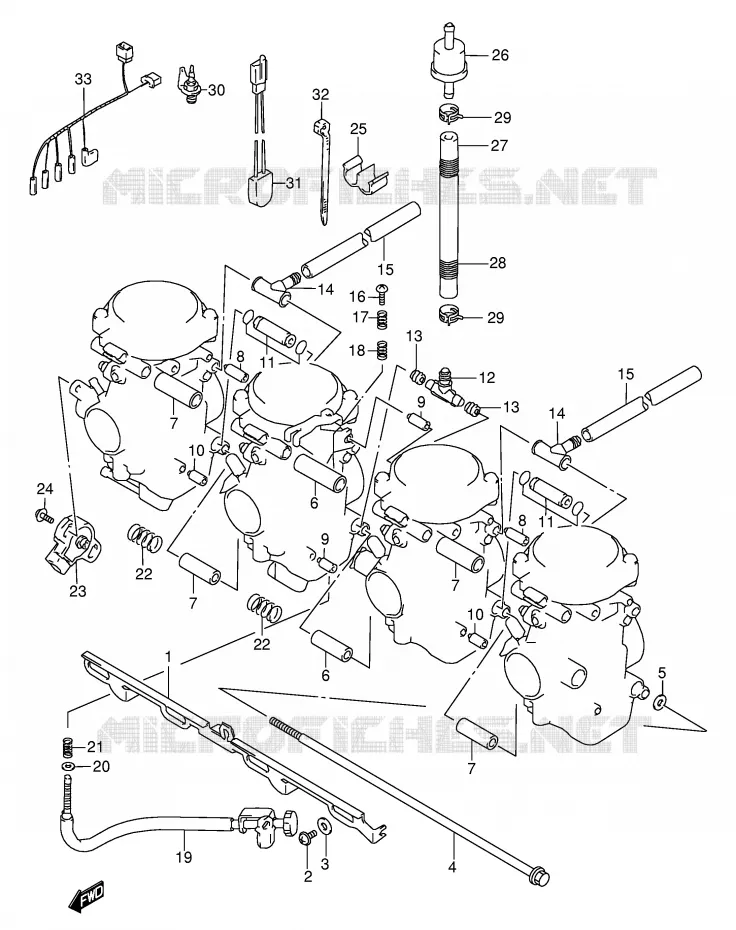 CARBURETOR FITTINGS Suzuki MOTO 600 GSX-F 2004  GSX600FK4(E2)