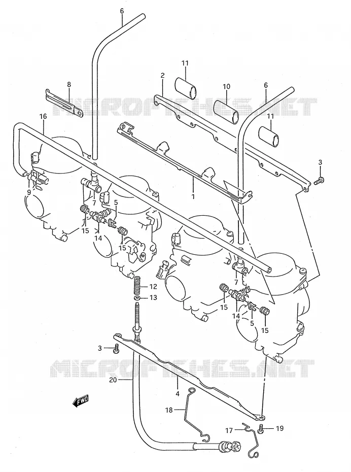 CARBURETOR FITTINGS Suzuki MOTO 750 GSX-F 1992  GSX750FN(E28)