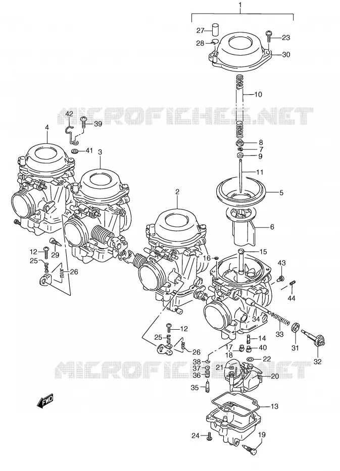 CARBURETOR (MODEL K/L/M/N/P/R) Suzuki MOTO 750 GSX-F 1996  GSX750FT(E2)