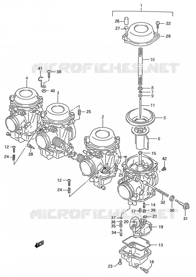 CARBURETOR (MODEL L/M/N/P/R/S/T) Suzuki MOTO 600 GSX-F 1989  GSX600FUK(E28)