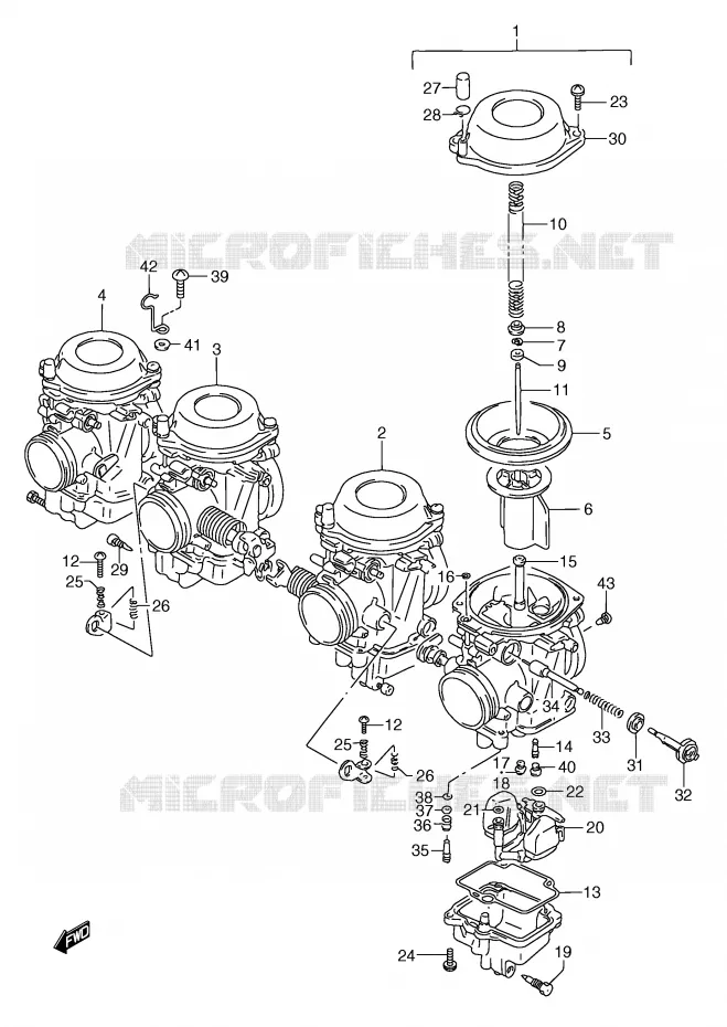 CARBURETOR (MODEL S/T) Suzuki MOTO 750 GSX-F 1995  GSX750FS(E2)