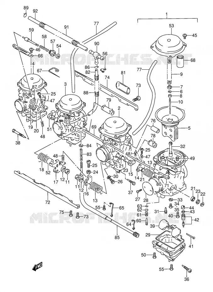 CARBURETOR (SEE NOTE) Suzuki MOTO 600 GSX-F 1992  GSX600FUN(E2)