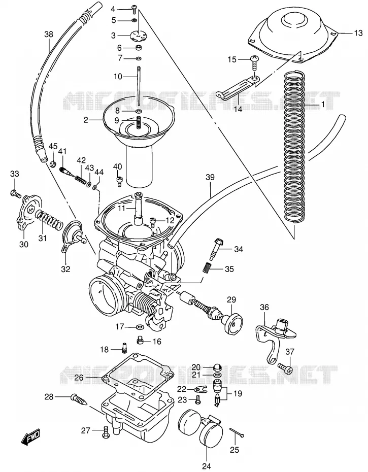 CARBURETOR Suzuki MOTO 650 BOULEVARD 2001  LS650PK1(E3/E28)
