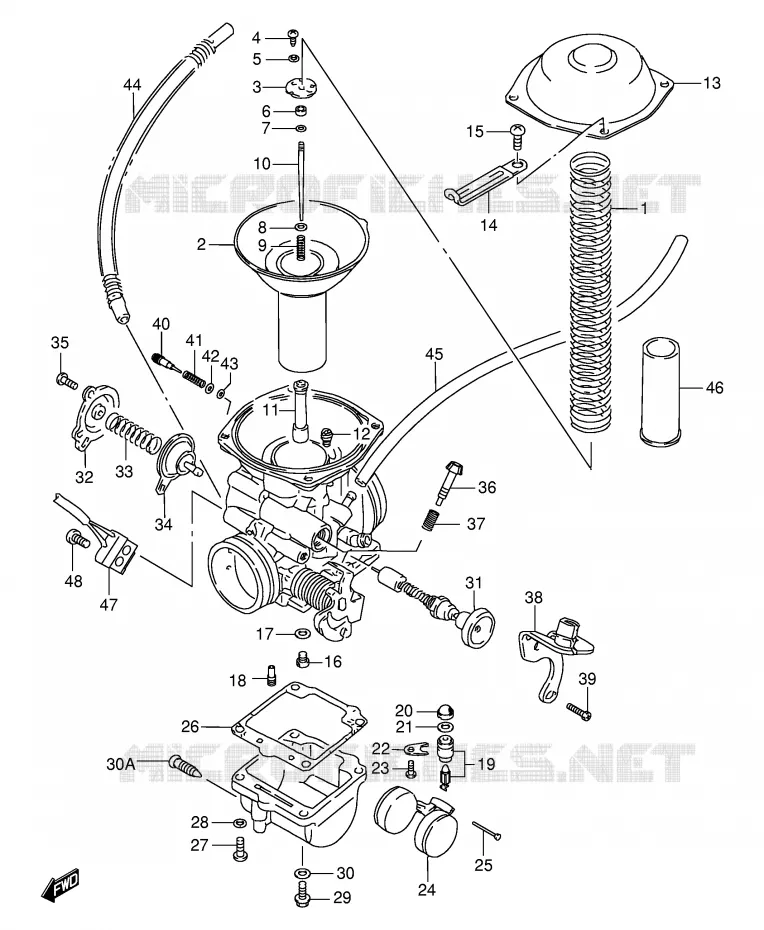 CARBURETOR Suzuki MOTO 650 SAVAGE 1997  LS650PV(E2)