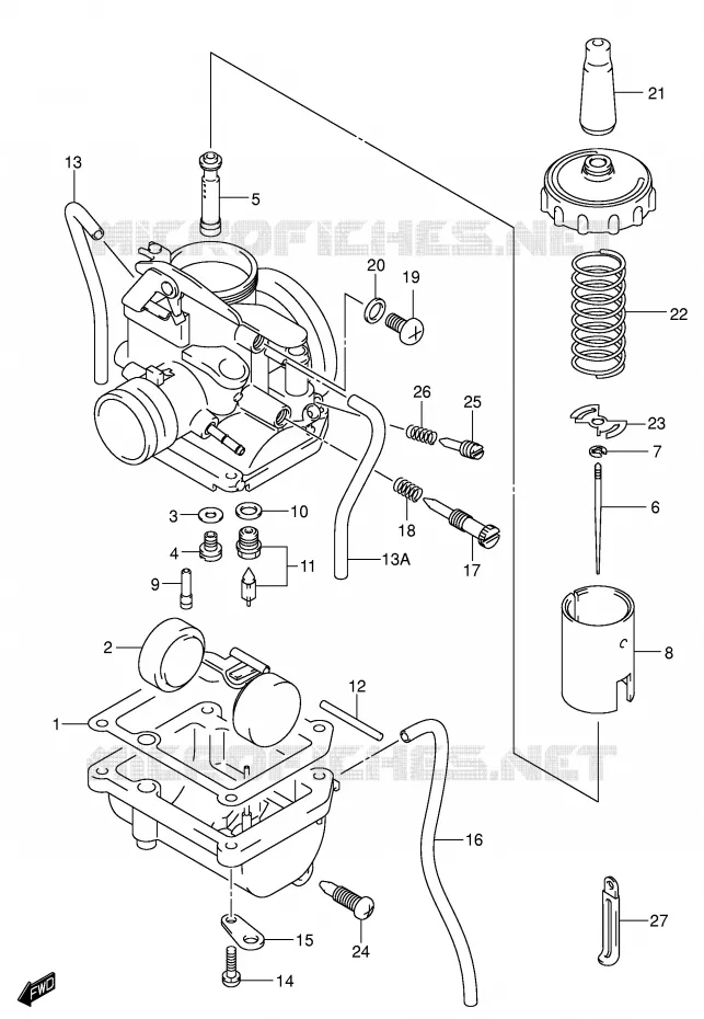 CARBURETOR Suzuki MOTO 80 JR 2002  JR80K2(P3/P28)