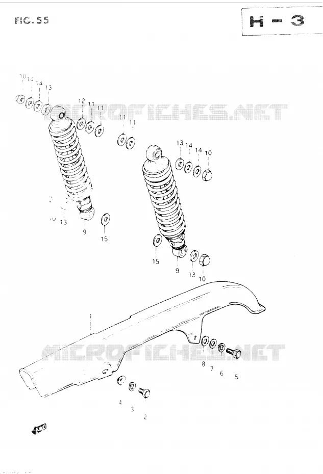 CHAIN GUARD - REAR SHOCK ABSORBER Suzuki MOTO 400 GSX 1985  GSX400SF(E2)