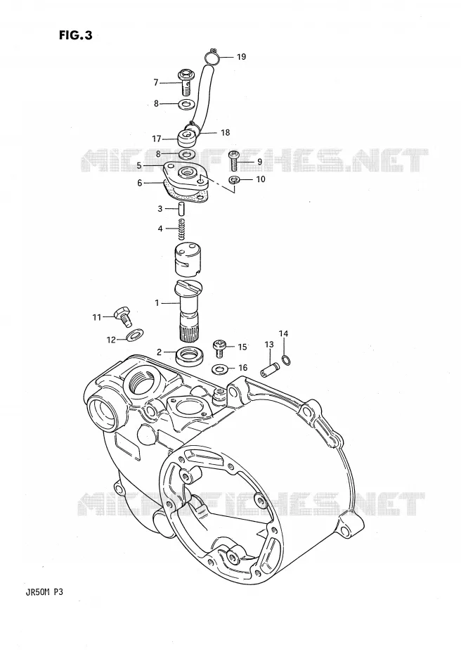 CLUTCH COVER - OIL PUMP Suzuki MOTO 50 JR 1987  JR50H(P3)