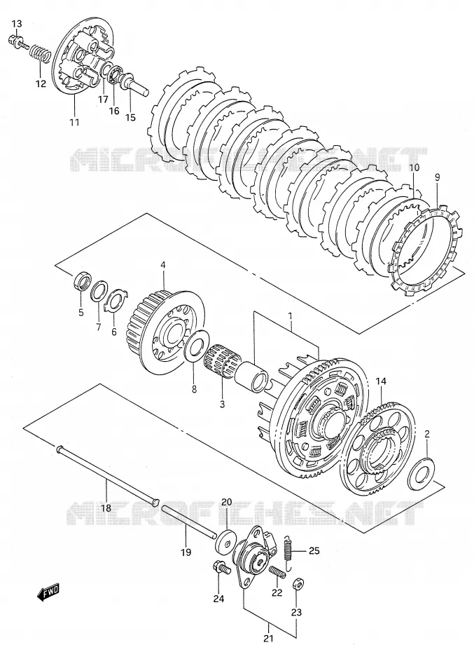 CLUTCH (MODEL J/K/L/M) Suzuki MOTO 600 GSX-F 1996  GSX600FT(E28)