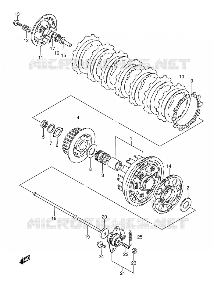CLUTCH (MODEL J/K/L/M) Suzuki MOTO 600 GSX-F 1996  GSX600FU2T(E2)