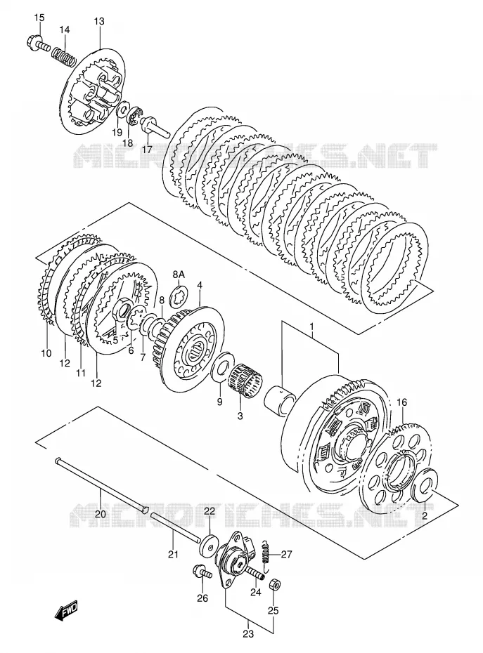 CLUTCH (MODEL N/P/R/S/T) Suzuki MOTO 600 GSX-F 1992  GSX600FN(E2)