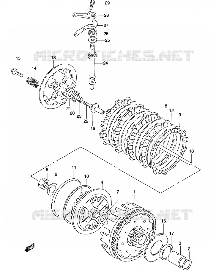 CLUTCH Suzuki MOTO 250 MARAUDER 2003  GZ250LK3(P19)