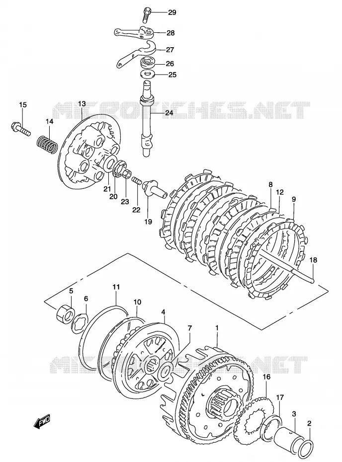 CLUTCH Suzuki MOTO 250 MARAUDER 2005  GZ250K5(P3)