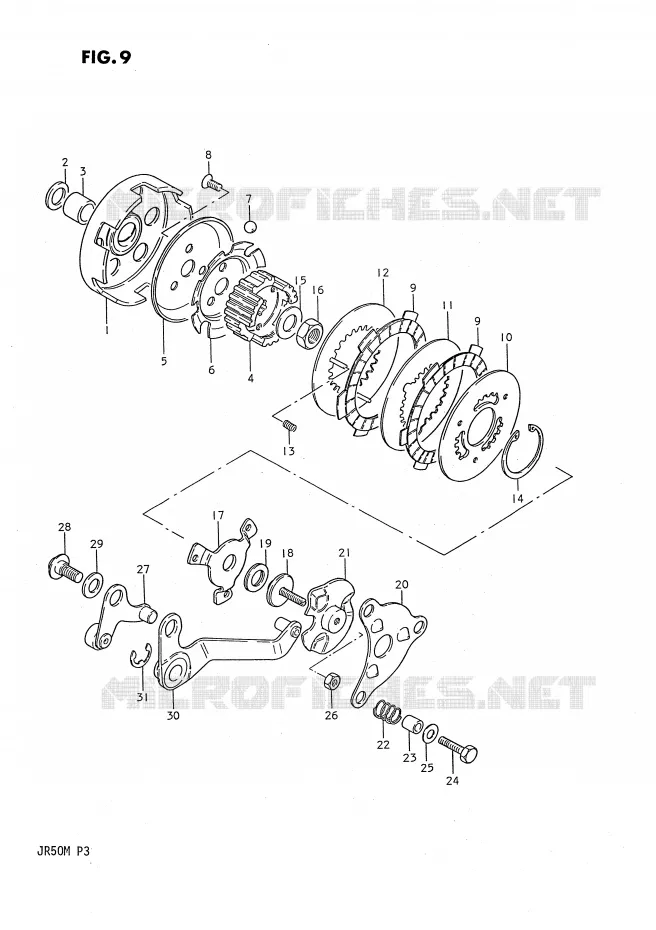 CLUTCH Suzuki MOTO 50 JR 1987  JR50H(P3)