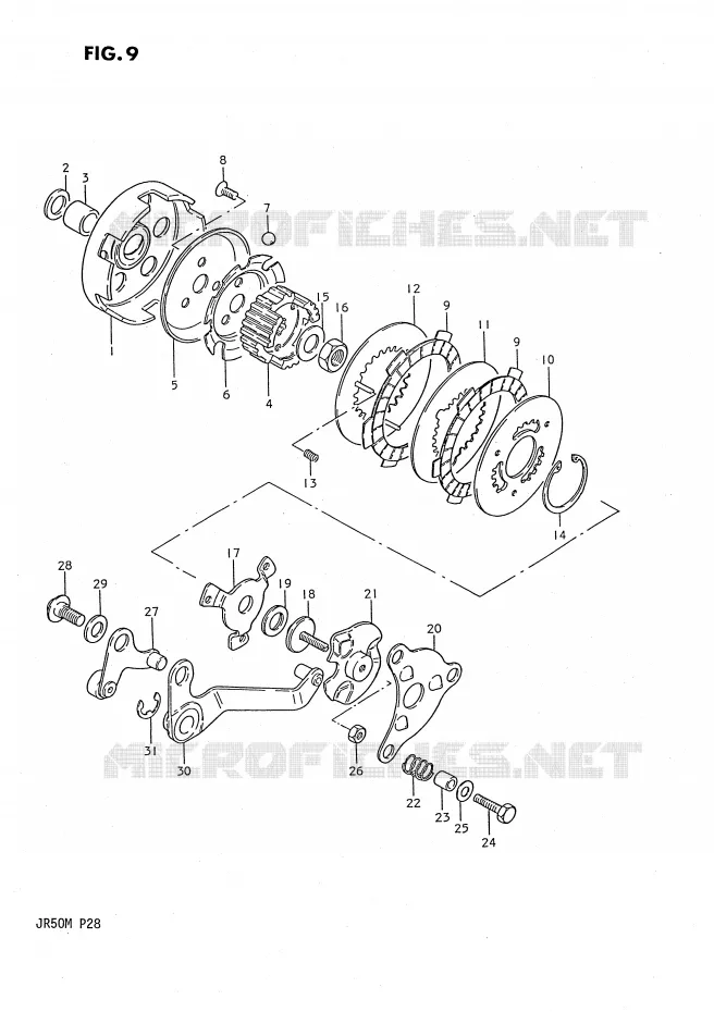 CLUTCH Suzuki MOTO 50 JR 1990  JR50L(P28)