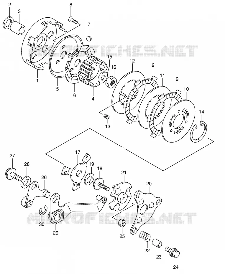 CLUTCH Suzuki MOTO 50 JR 2005  JR50K5(P3/P28)
