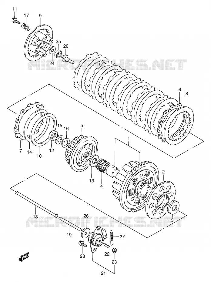 CLUTCH Suzuki MOTO 600 GSX-F 2003  GSX600FK3(E2)