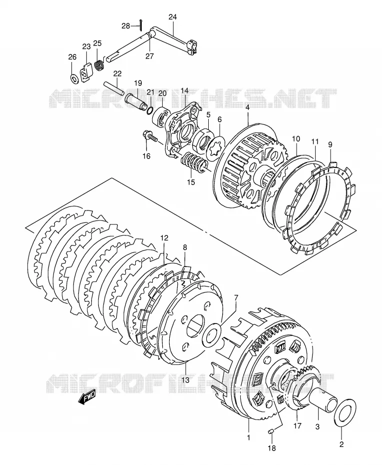 CLUTCH Suzuki MOTO 650 BOULEVARD 1997  LS650PV(E3/E28)