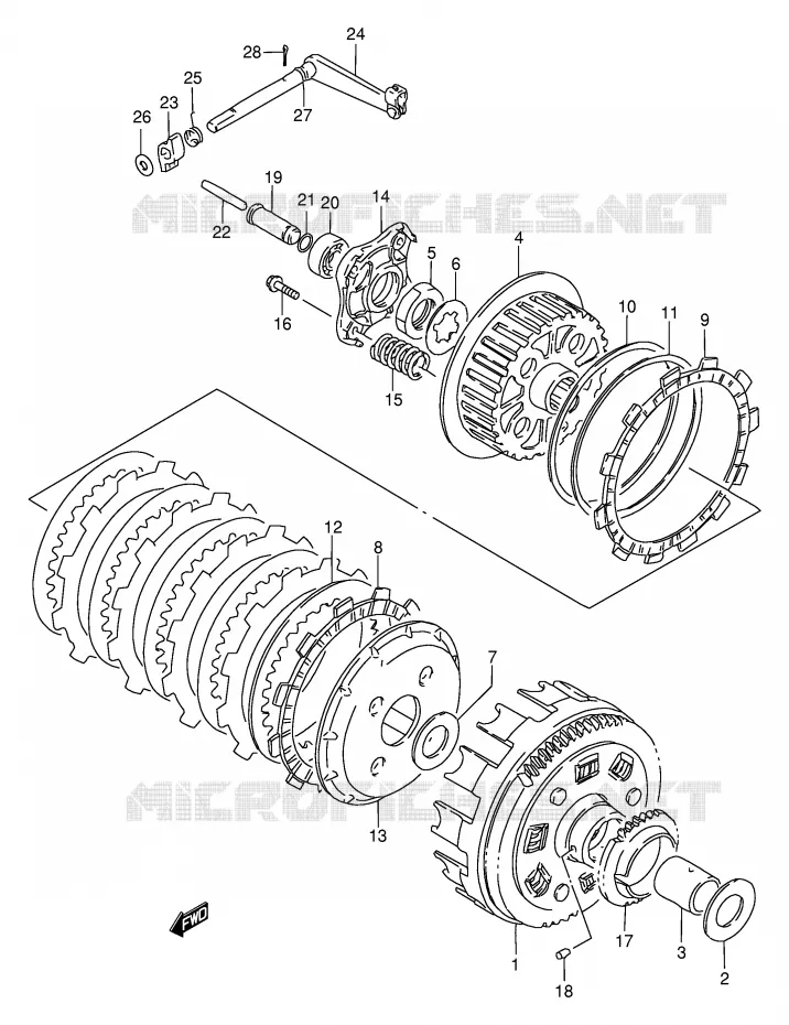 CLUTCH Suzuki MOTO 650 SAVAGE 1999  LS650PX(E2)
