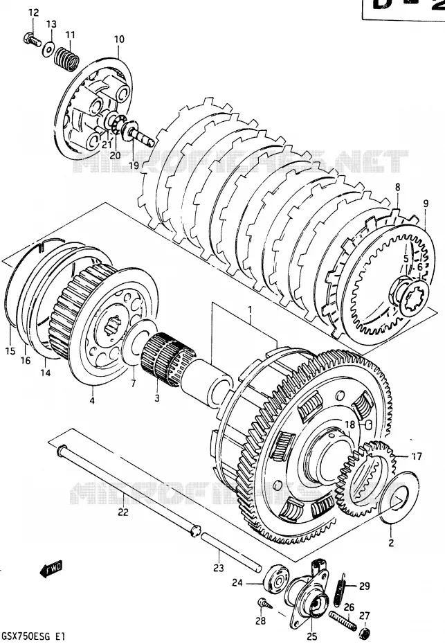 CLUTCH Suzuki MOTO 750 GSX-E 1985  GSX750ESF(F)