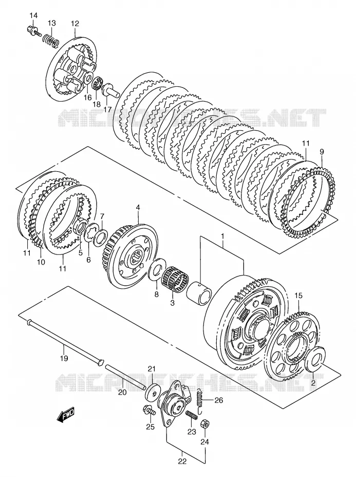 CLUTCH Suzuki MOTO 750 GSX-F 1991  GSX750FM(E2)