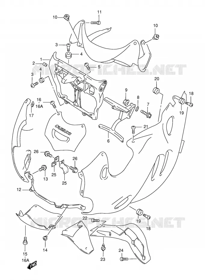COWLING BODY INSTALLATION PARTS Suzuki MOTO 750 GSX-F 2000  GSX750FY(E2)