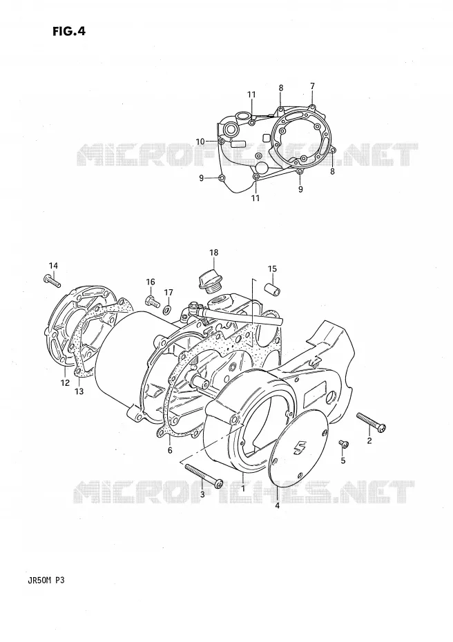 CRANKCASE COVER Suzuki MOTO 50 JR 1990  JR50L(P3)