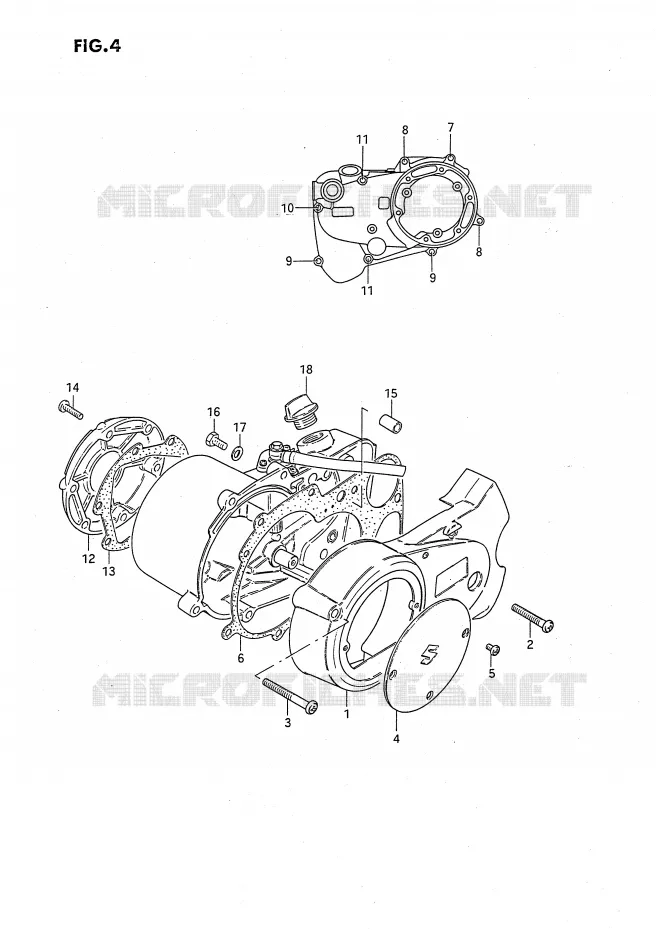 CRANKCASE COVER Suzuki MOTO 50 JR 1995  JR50S(P3)