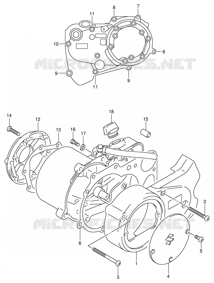 CRANKCASE COVER Suzuki MOTO 50 JR 2000  JR50Y(P3/P28)