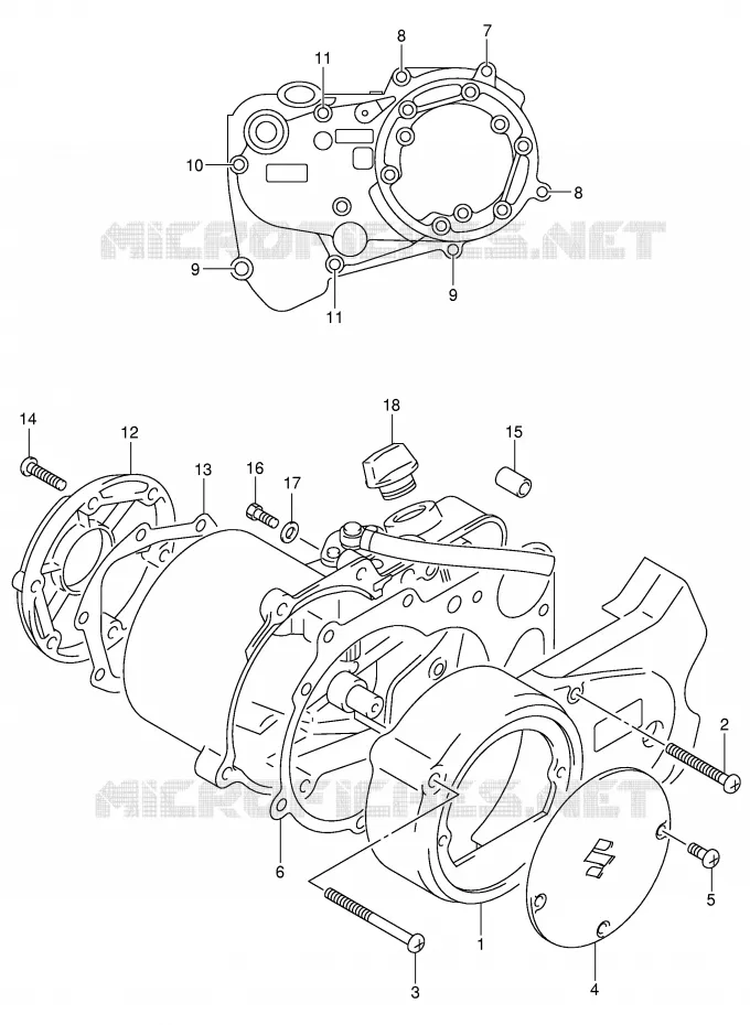 CRANKCASE COVER Suzuki MOTO 50 JR 2005  JR50K5(P3/P28)