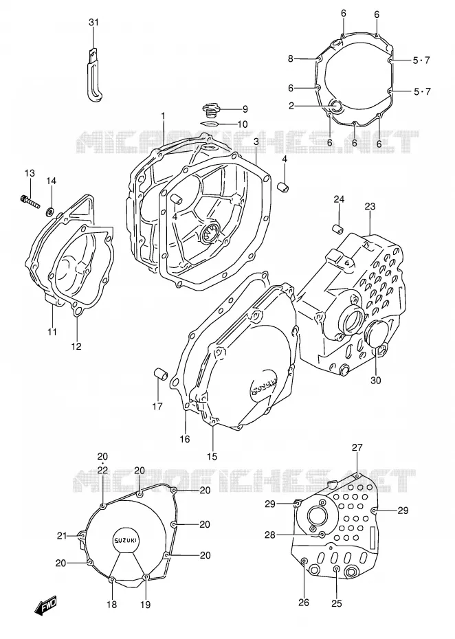CRANKCASE COVER Suzuki MOTO 600 GSX-F 1993  GSX600FP(E2)