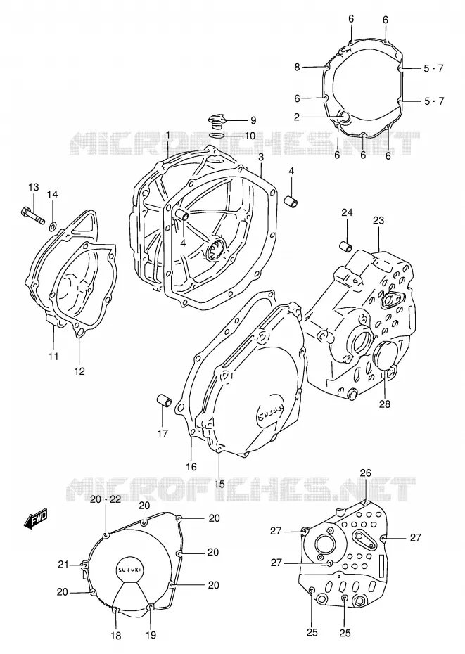 CRANKCASE COVER Suzuki MOTO 600 GSX-F 1998  GSX600FUW(E2)